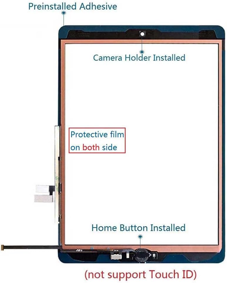 Zentop بديل شاشة اللمس لجهاز iPad 9 2021 الجيل التاسع A2602 A2603 A2604 A2605 مع زر الصفحة الرئيسية، حامل الكاميرا، لاصق مثبت مسبقًا، مجموعة أدوات الإصلاح - Image 3